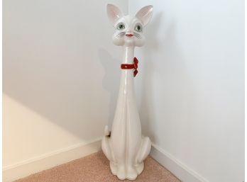 Hand-Painted Ceramic Cat Figure