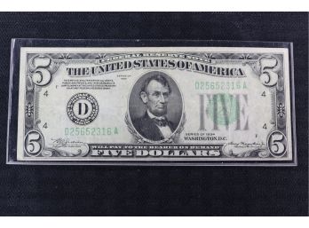 P11    Series 1934  Five Dollar Federal Reserve Bank Note