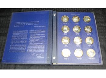 C29   1970 Franklin Mint  America In Space  Set Of 24 Proof Sterling Silver Medallions
