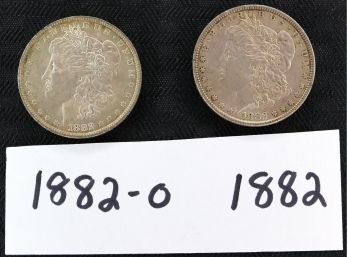 B14 Lot Of (2) Morgan Silver Dollars 1882-O & 1882