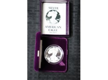 Z41    1990 Proof American Silver Eagle  Bullion Coin  .999 Fine
