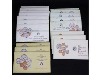 C26   Lot Of (18) US Mint Uncirculated Coin Sets 1988- 1990 , & 1992
