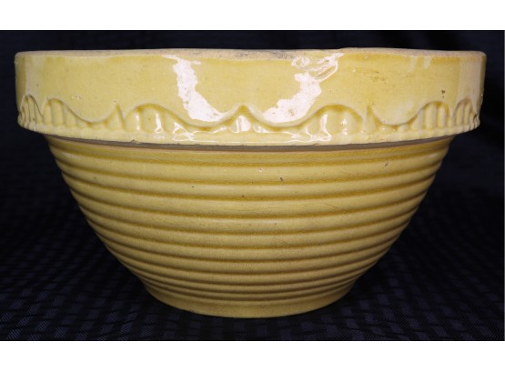 Large Antique Yellow Ware Mixing Bowl
