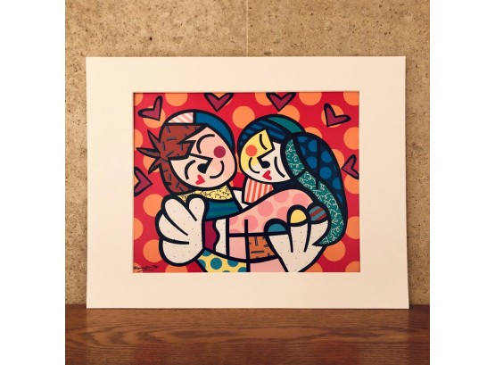 'Embrace' Matted Print By Romero Britto