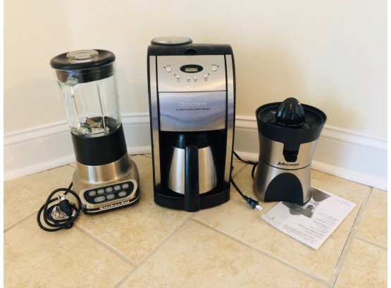 KitchenAid Blender, Juiceman Citrus Juicer, And Cuisinart Automatic Grind & Brew Thermal Coffee Maker