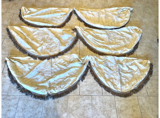 Set Of Six Rounded Window Valences With Tassels In Two Sizes