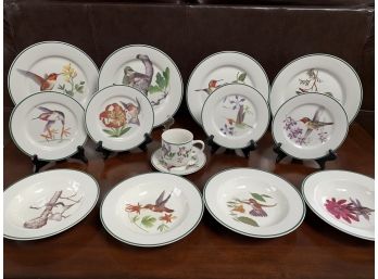 Hummingbird Dinnerware Set By National Wildlife Federation Five Piece Place Settings, Service For 18