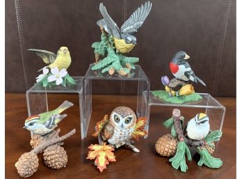 Six Lenox Fine Porcelain Birds Including Saw Whet Owl