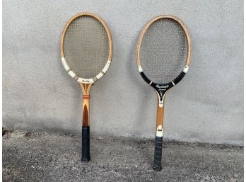 Pair Of Vintage Wood Tennis Rackets From Dunlap & MacGregor