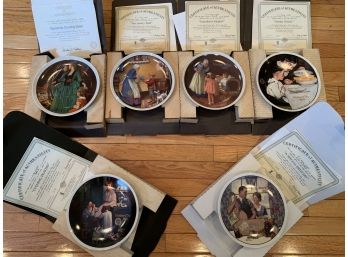 Six Official Rockwell Society Of America Mother’s Day Collector Plates In Original Boxes