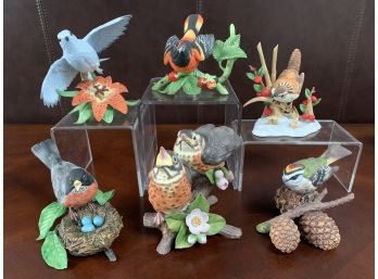 Six Lenox Fine Porcelain Birds Including American Robin (1989)