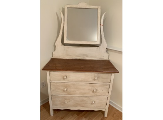 Three  Drawer Chest With Mirror