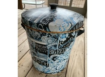 Metal Lided Trash Can