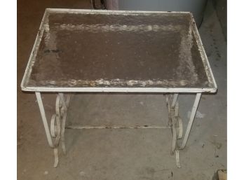 Two Painted White Iron Nesting Tables