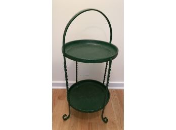 Green Iron Tray Stand