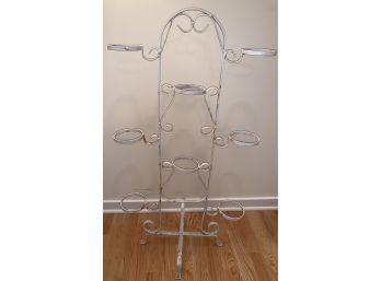 Iron Plant Stand In White Paint