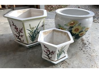 Three Oriental Style Planters