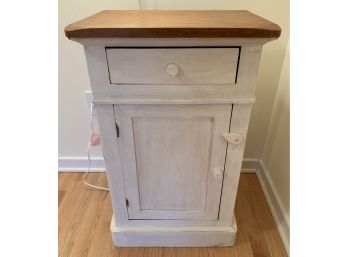 One Door One Drawer Cabinet In White Paint