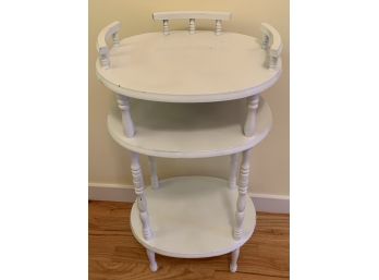 Three Tier Stand With Galley Top Painted White