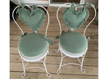 Pair Of  Iron Ice Cream Parlor Chairs
