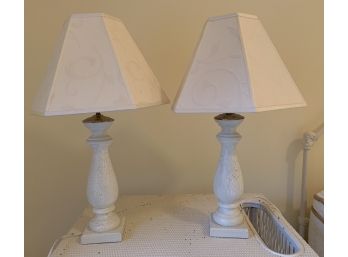 Pair Of Wooden Bed Side Lamps