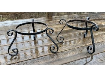 Two Iron Plant Stands