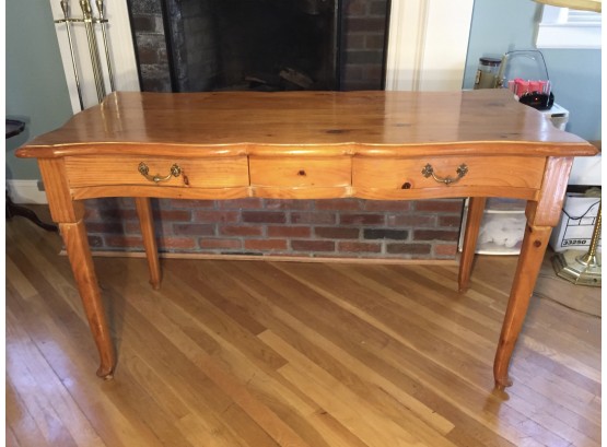 Beautiful Pine Two Drawer Writing Desk And Office Chair (See Additional Photos In Description)