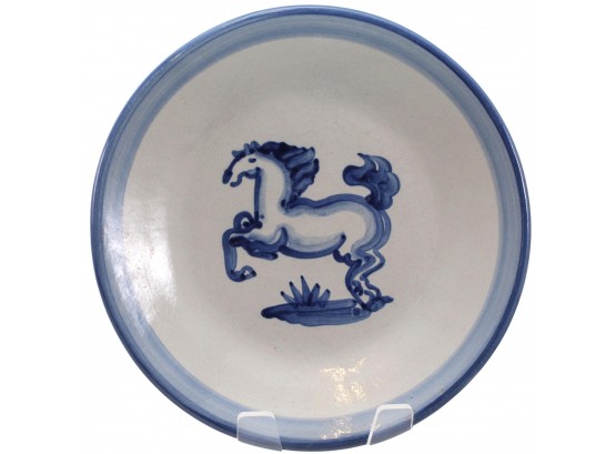 M.A. Hadley Blue Horse Pottery Plate