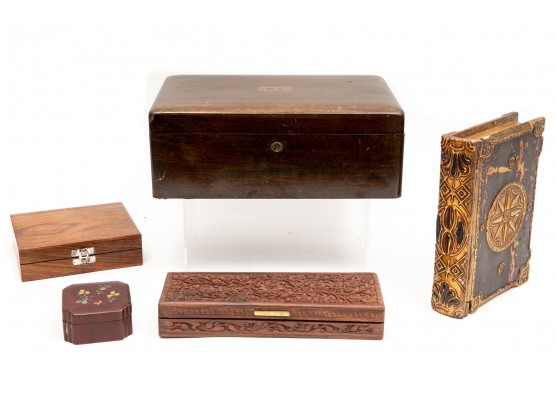 Collection Of Vintage Wooden Boxes