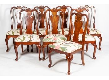 Set Of Eight Queen Anne Dining Chairs