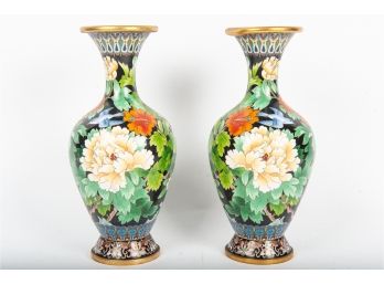 Pair Of Chinese Cloisonné Vases