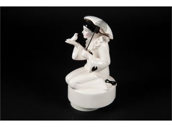 Mime With Bird Porcelain Figurine