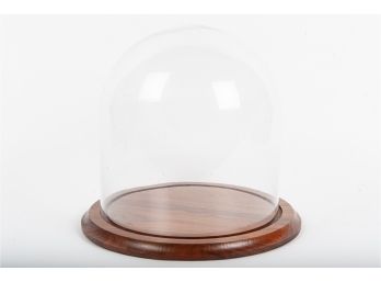 Glass Cloche With Wooden Base