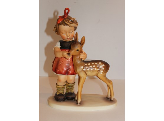 Vintage Hummel 'Friends' #136 TMK6 Girl W/Fawn 11' Figurine