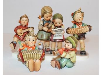 Five Vintage Hummel Musician Figurines