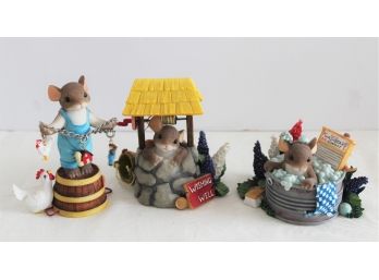 Mixed Lot Of Three Fitz & Floyd Charming Tails Figurines, Wishing Well And More...