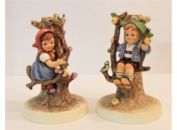 Vintage Hummel 'Apple Tree Boy & Apple Tree Girl' TMK6 Pair Of Figurines