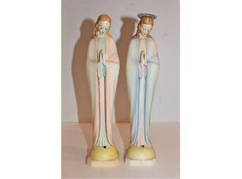 Two Beautiful Hummel Pastel Praying Madonna Figurines