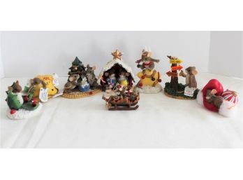 Assortment Of Charming Tails Christmas/Holiday Figurines & Ornaments