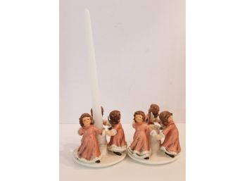 Pretty Pair Of Goebel Angel Candle Holders