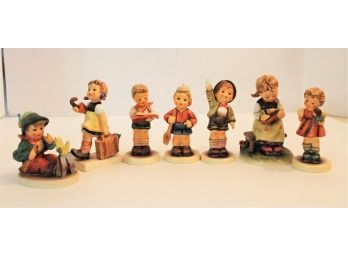 Seven Vintage Adorable Hummel Figurines, Merry Wandress, Honor Student And More