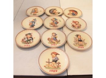 Ten Vintage Hummel Annual Plates 1980 - 1989