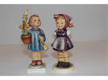 Two Vintage Hummel Little Girl Figurines