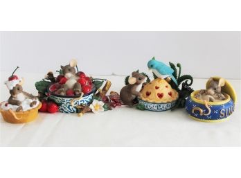 Four  Fitz & Floyd Charming Tales Figurines  - Pies, Cakes, Sweets!