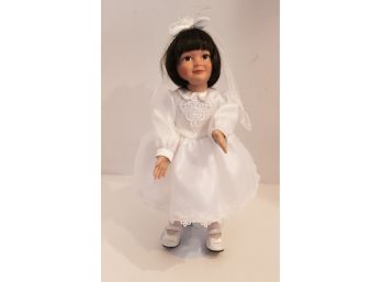 Vintage Porcelain Doll W/Communion/Confirmation White Dress