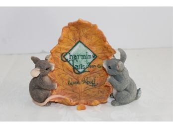 Vintage Charming Tiles Dean Griff Fall Leaf & Mice Sign