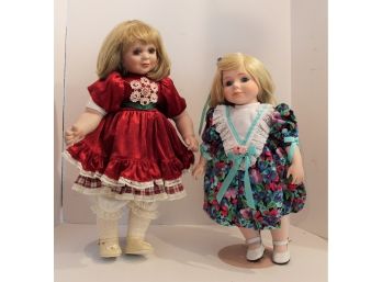 Two Vintage Limited Edition Numbered Porcelain Dolls