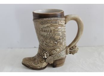 Vintage American Heritage Commemorative Butch Cassidy & Jesse James Boot Stein