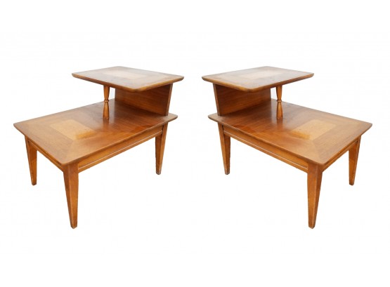 Vintage Lane Furniture Mid Century Modern Step Up Side Tables/Nightstands - MILLBROOK PICKUP