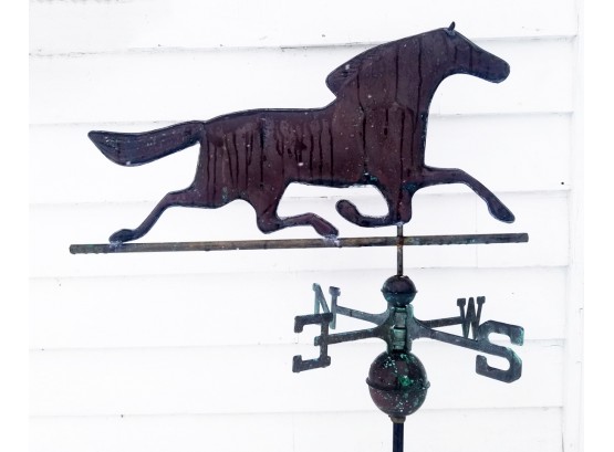 Gorgeous Vintage Handmade Equestrian Themed Copper Weathervane - MILLBROOK PICKUP